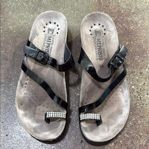 Mephisto Black Sandals Comfortable Slip-On